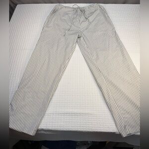 American Eagle Outfitters Women’s Cream Striped Wide Leg Pants